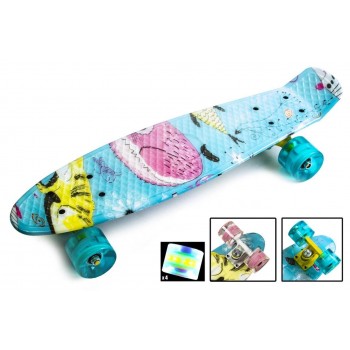 Пенни Борд с рисунком Zippy skateboards Ultra Led Cool Cat
