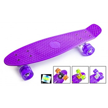 Пенни борд Zippy Board penny 22" Purple - Фиолетовый cо светящимися колесами